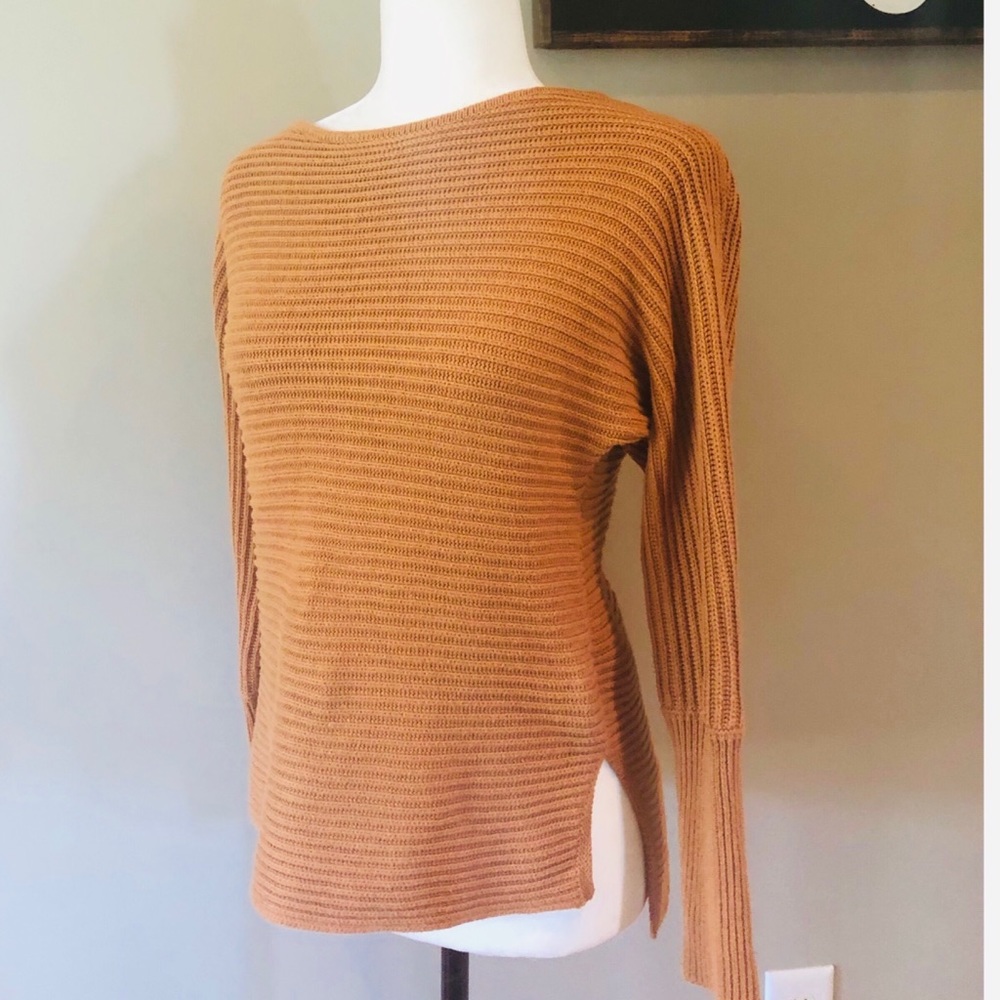 Rachel Zoe ribbed orange sweater - Picture 1 of 6